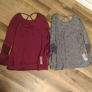 Two Girls athletic long sleeve shirts
